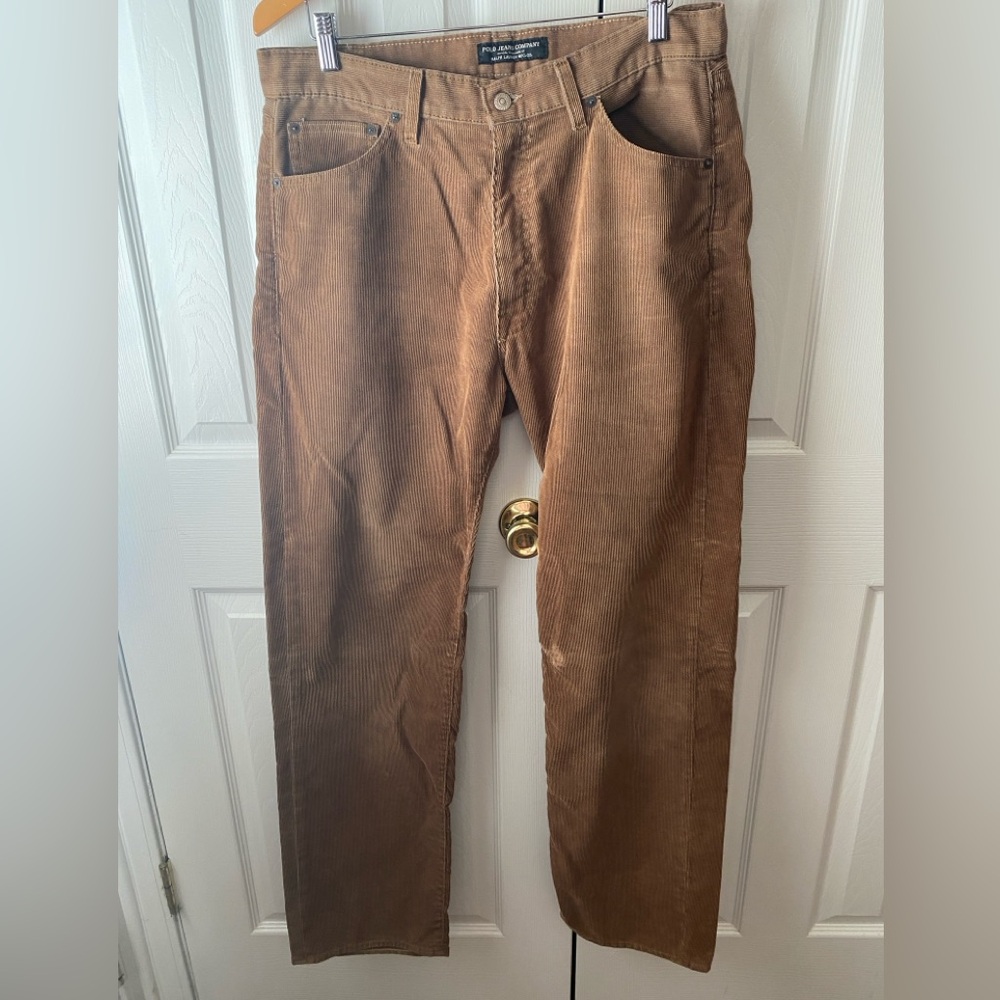 VTG POLO JEANS COMPANY Ralph Lauren‎ Brown Straight Leg Hayden Corduroy Pants 34
